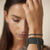 Bracciale fili tessuti con frange - 016