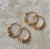 Small hoop earrings with gold-plated beads – 004