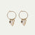Small hoop earrings with semi-precious stone charm  -  005 