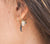 Small hoop earrings with semi-precious stone charm  -  005 