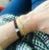 Velvet bracelet with silver charm - 001