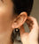 Small hoop earrings with gold-plated beads – 004