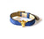 Blue leather bracelet -015