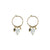Small hoop earrings with semi-precious stone charm  -  005 