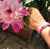 Velvet bracelet with silver charm - 001
